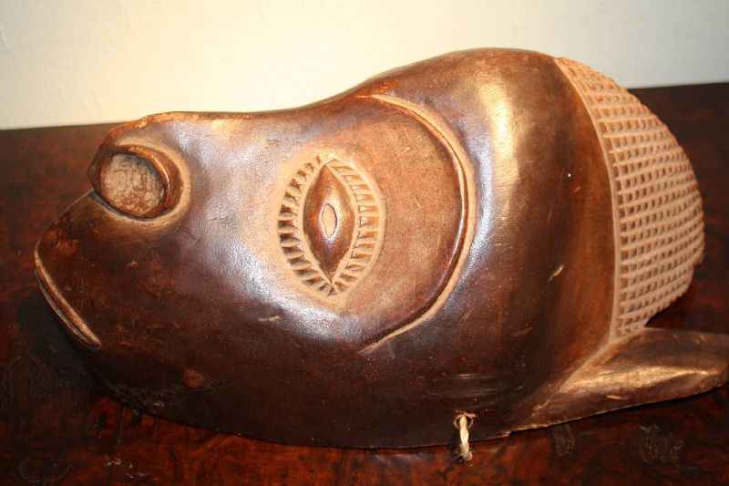 African decorative carved tribal 'Baule' Ivory-Coast animal mask
