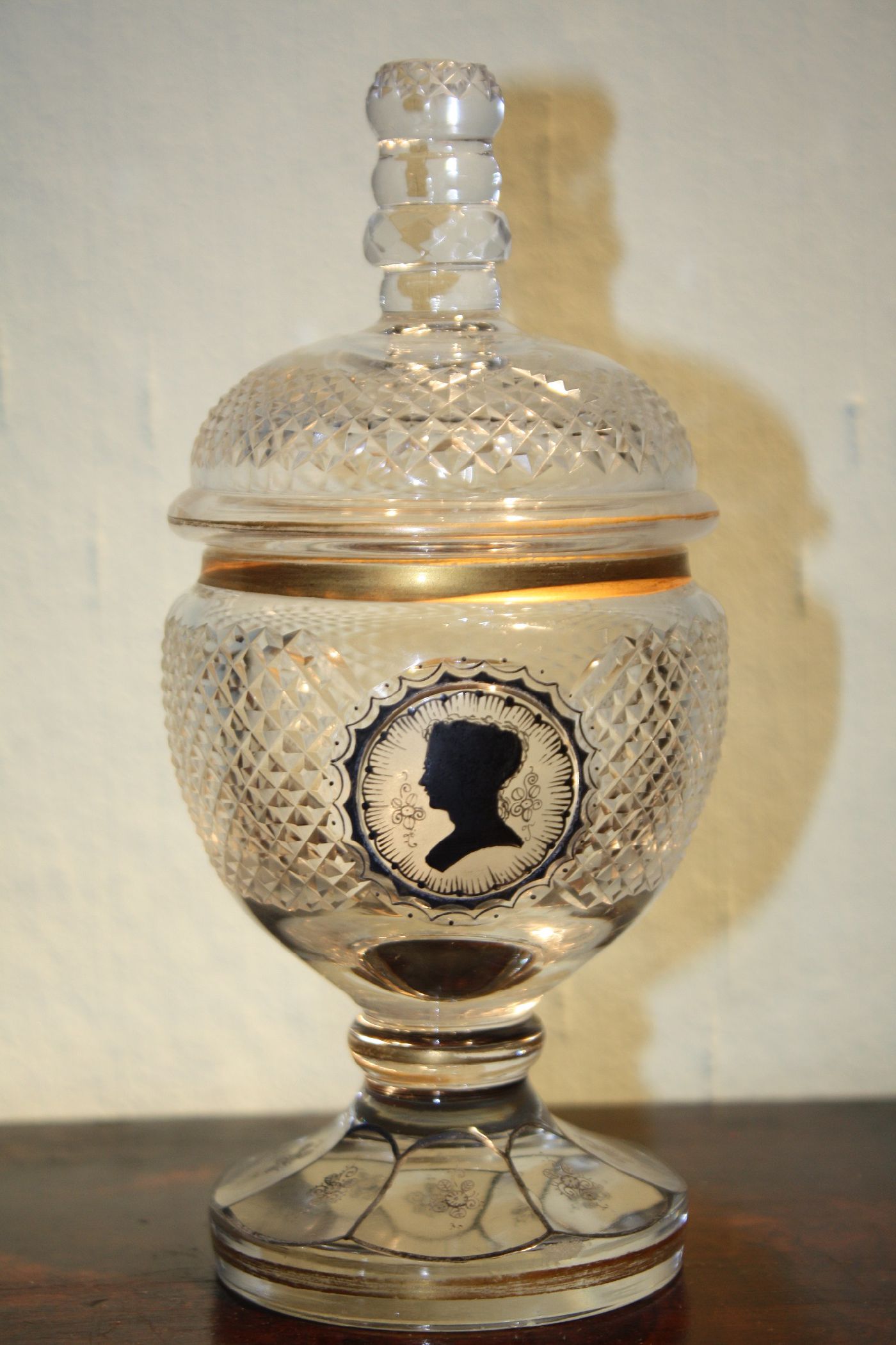 A 19th century Bohemian relief silhouette pokal