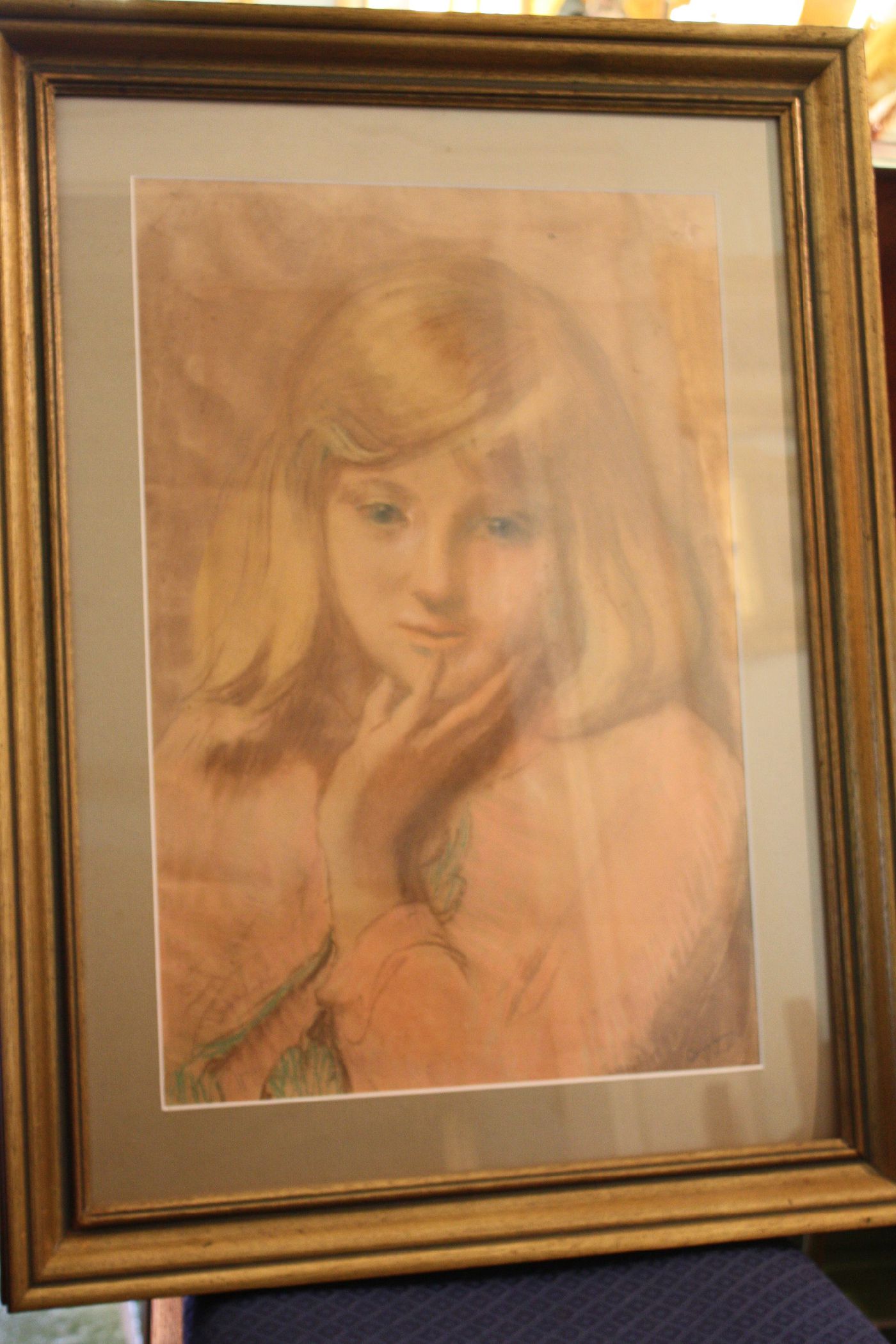 Dutch early 20th century watercolour crayon mixed media on paper young girl's portrait, signed Jacobus 'Ko' Cossar