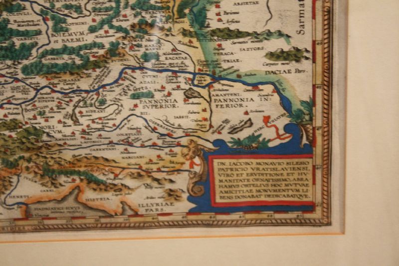 A 1600's coloured copper engraving map showing North Germany by Abraham Ortelius