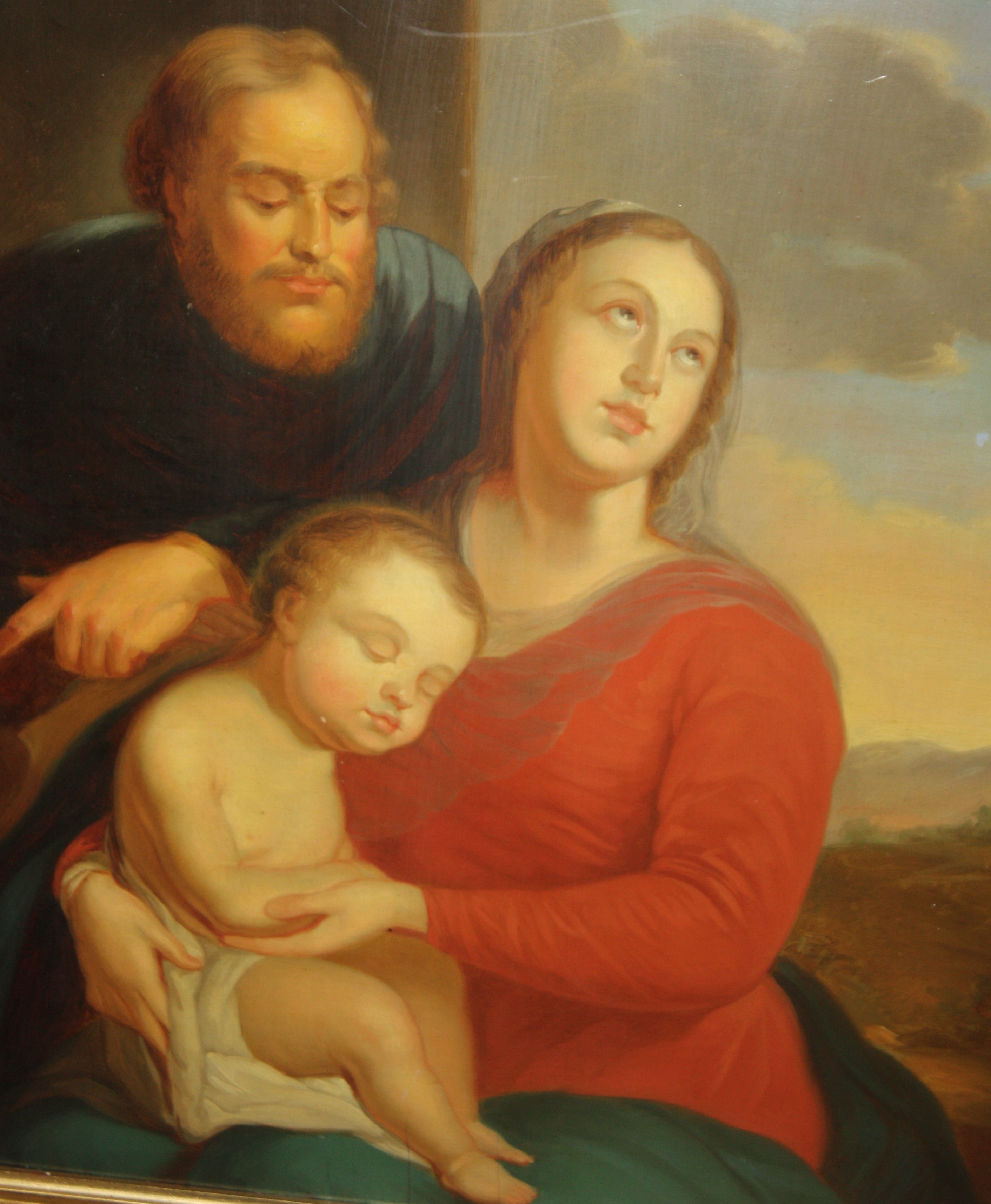 An Italian 19th century oil painting of the holy family