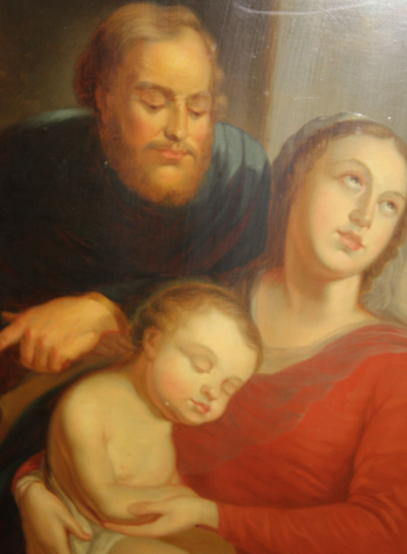 An Italian 19th century oil painting of the holy family