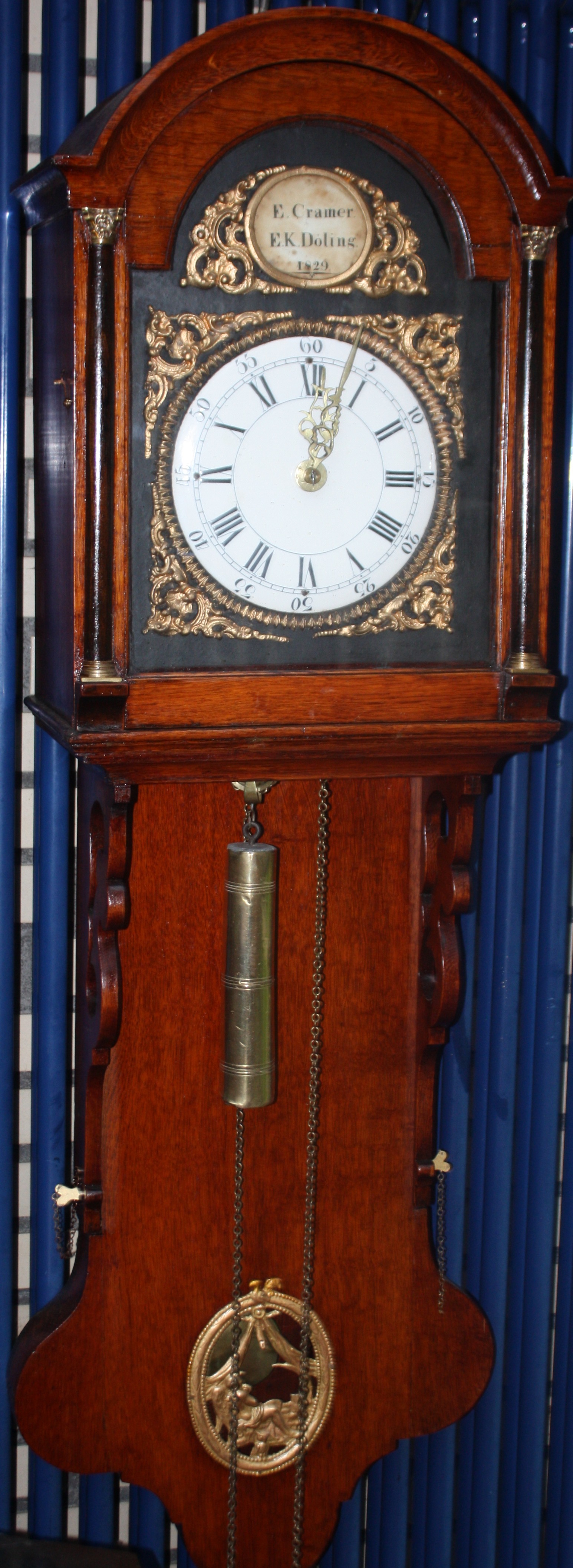A Frisian Dutch/German wall clock 'Staartklok' early 19th century