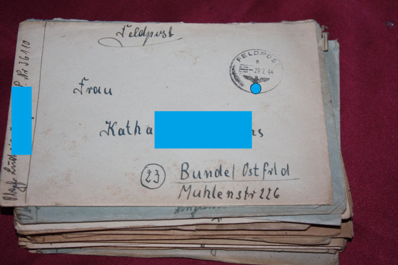 30 German field mail letters stamped 1944