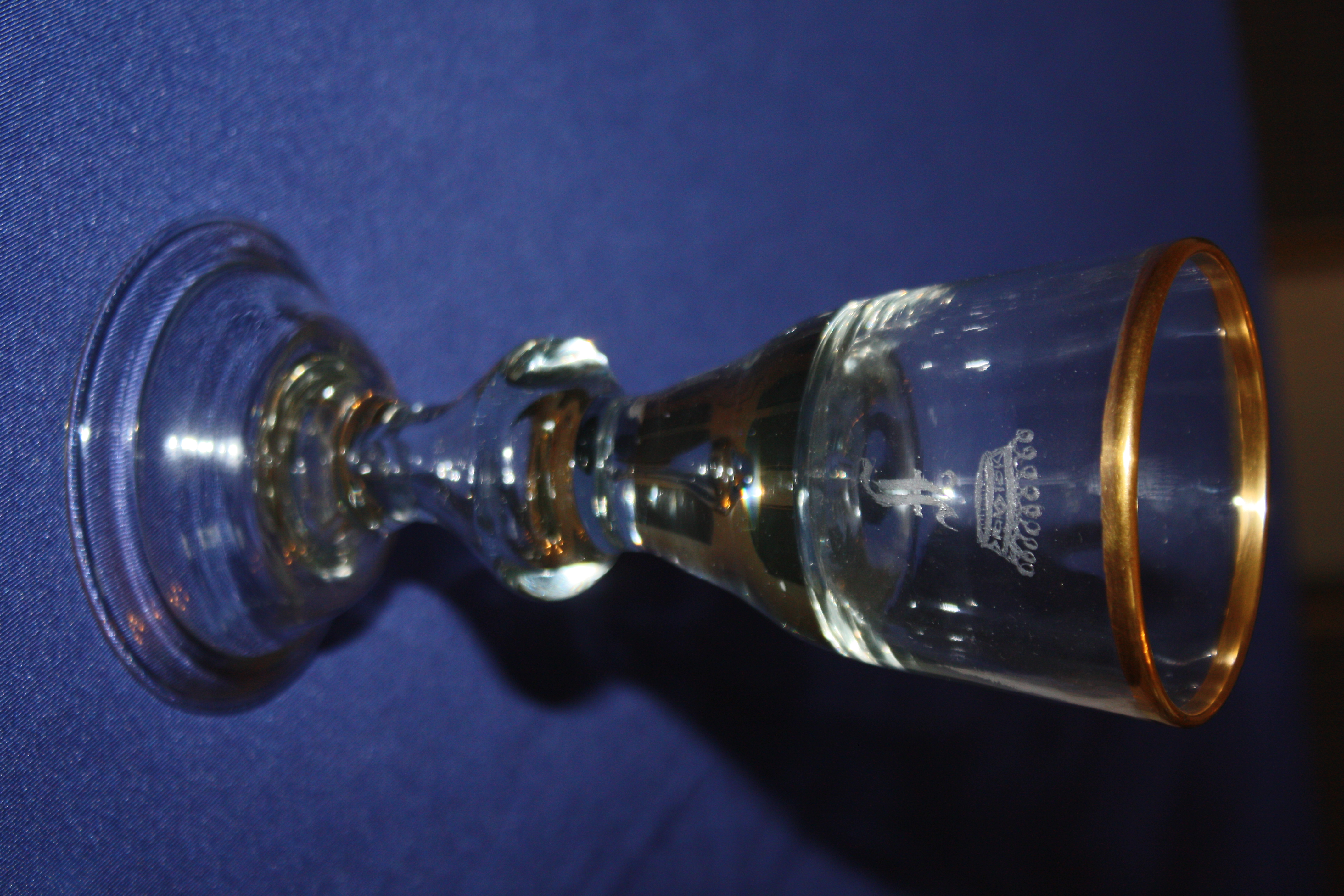 Antique 1800 'Lauenstein' bubble stem wine glass