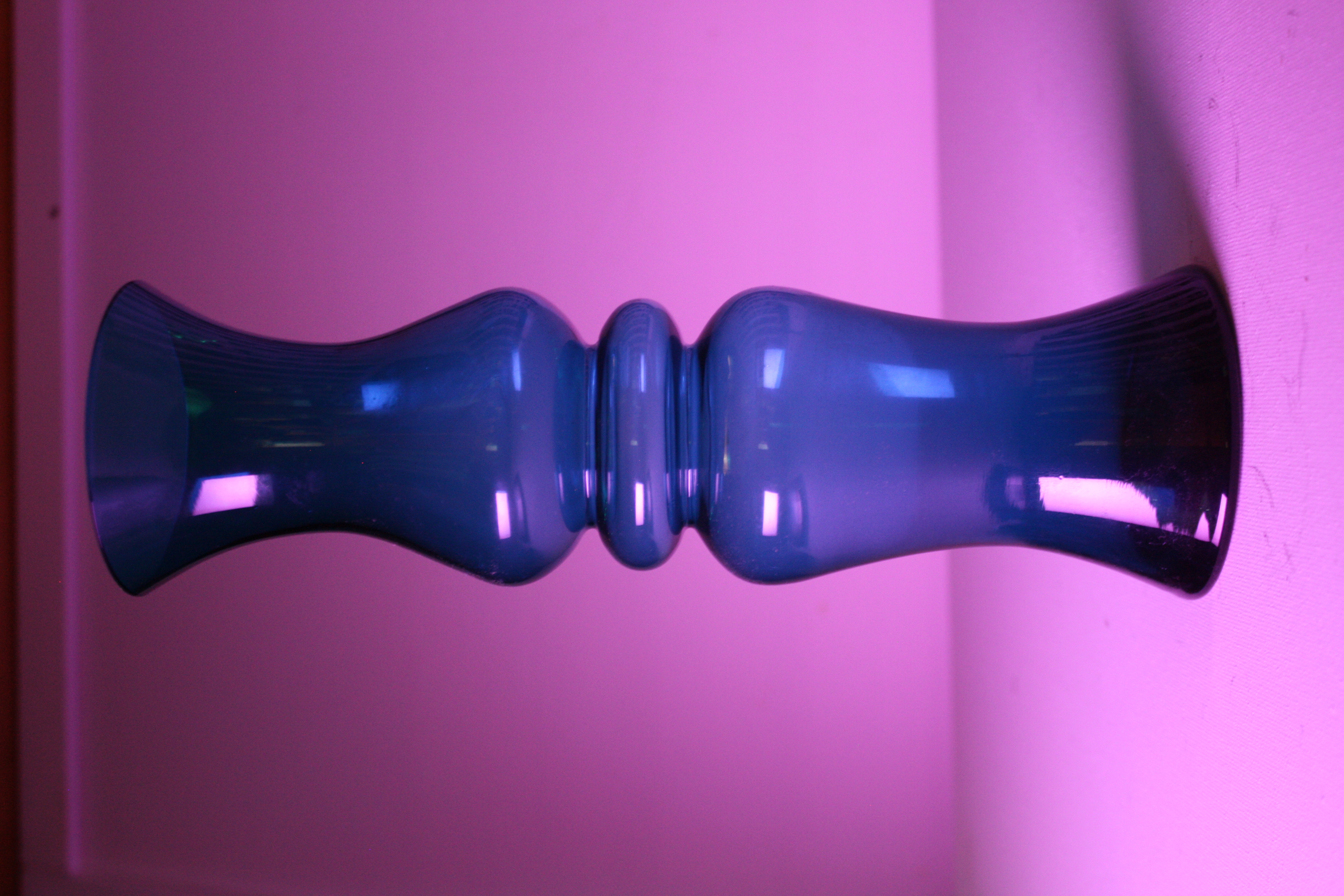 An Azure Mid-Century Vase, like Gullaskruf, Sweden, Height: 27 cm