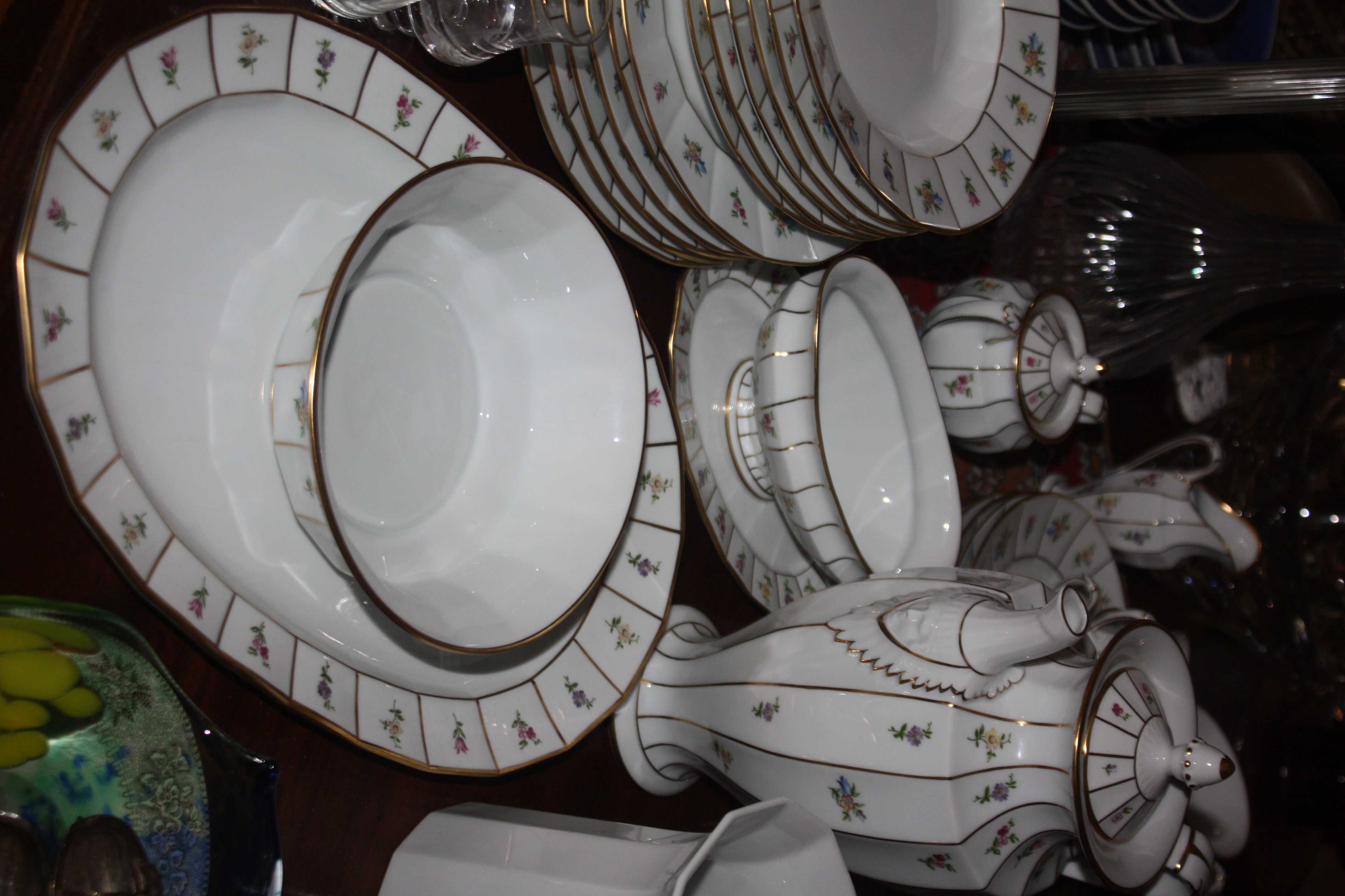 An Empire style Fürstenberg porcelain Coffee and Eating dish Grecque Mille Fleurs