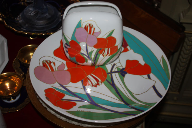A Rosenthal studio linie porcelain plate and vase