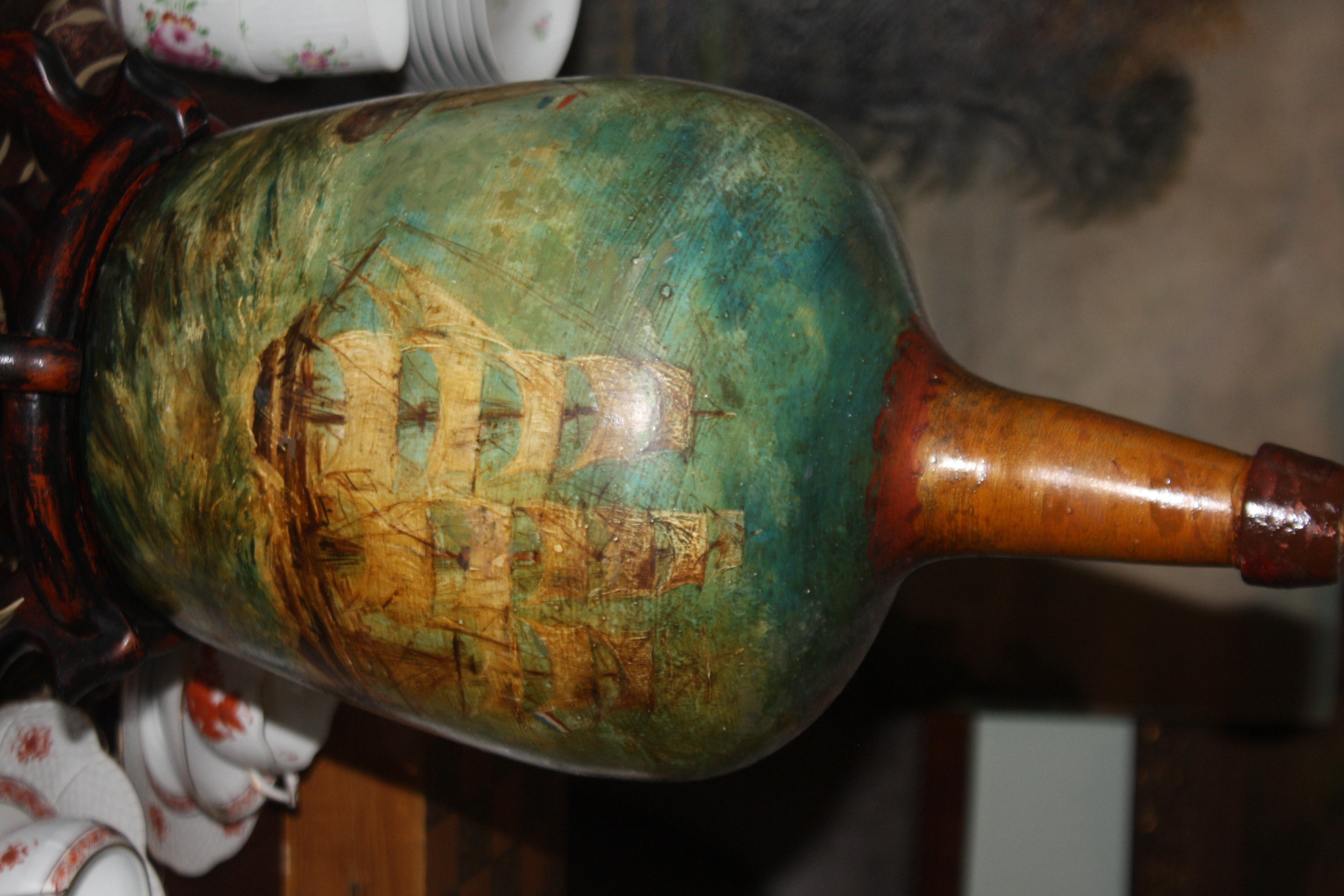 A big old painted bottle