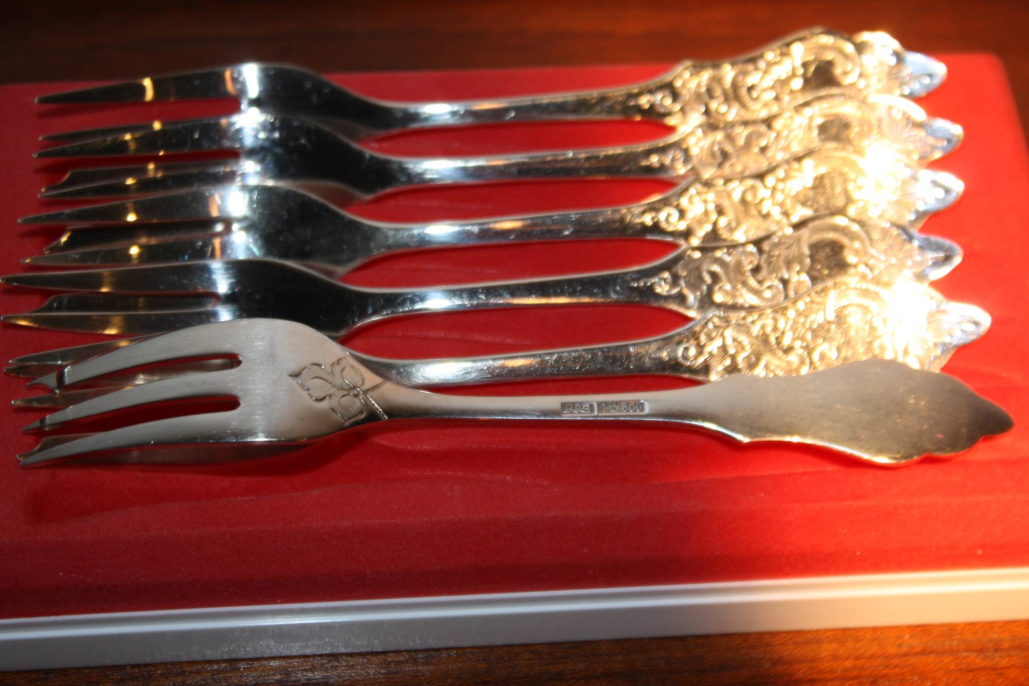 Six .800 silver pie forks, dessert forks Robbe und Berking