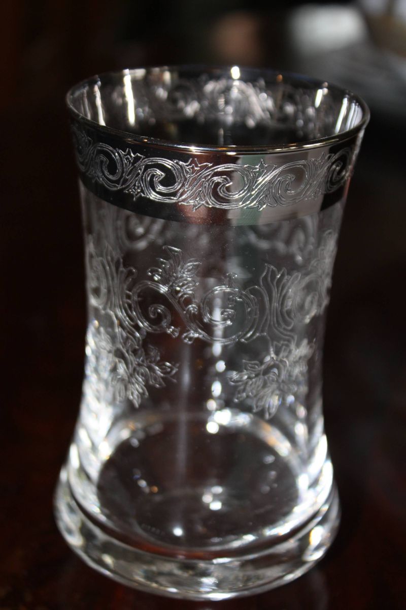 20th century Italian Medici glasses with platinum edges 