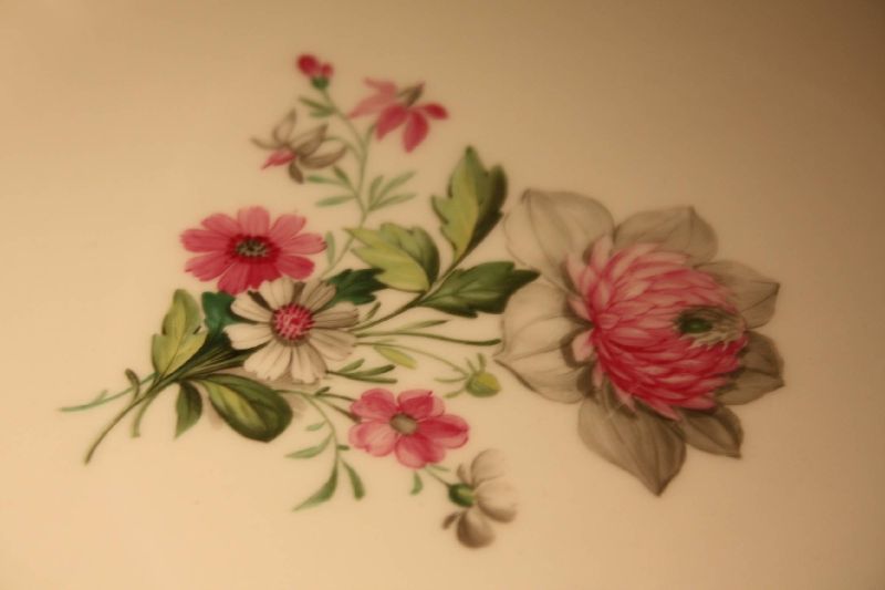 12 Mid-19th century hand-painted porcelain floral ornate KPM Berlin dessert plates