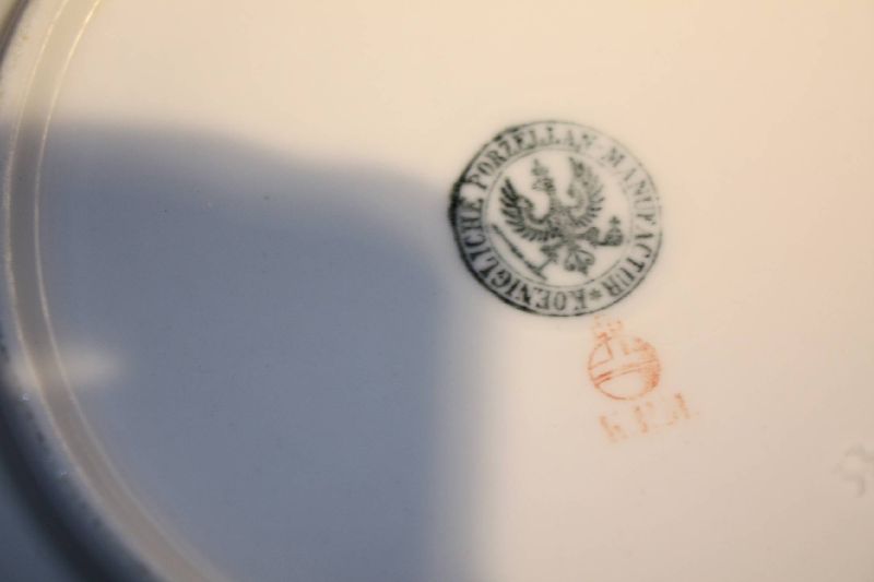 12 Mid-19th century hand-painted porcelain floral ornate KPM Berlin dessert plates