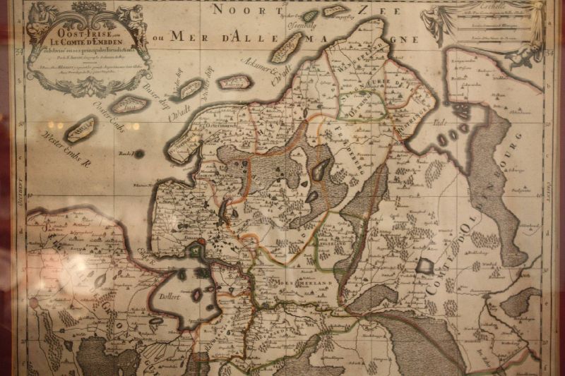 Antique 1700 coloured copper engraving map of North Germany by Alexis Hubert Jaillot