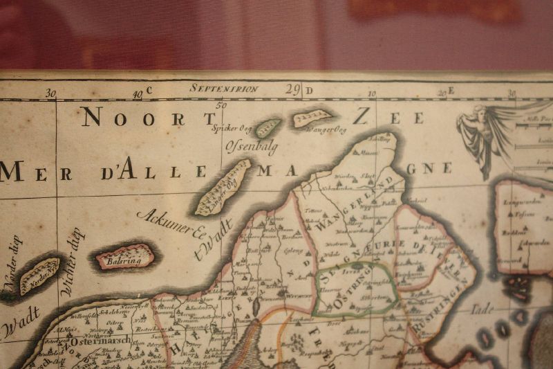 Antique 1700 coloured copper engraving map of North Germany by Alexis Hubert Jaillot