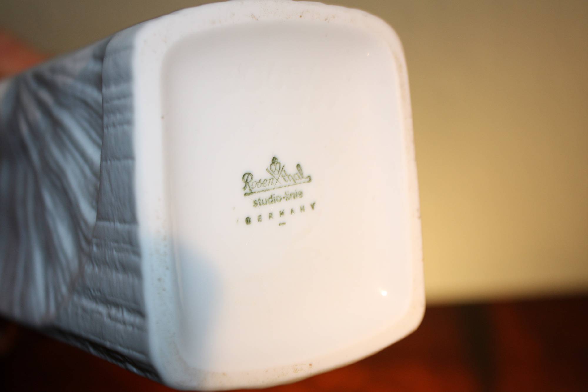 Vintage design 20th century white non-glazed porcelain vase, marked 'Rosenthal Studio-Linie'