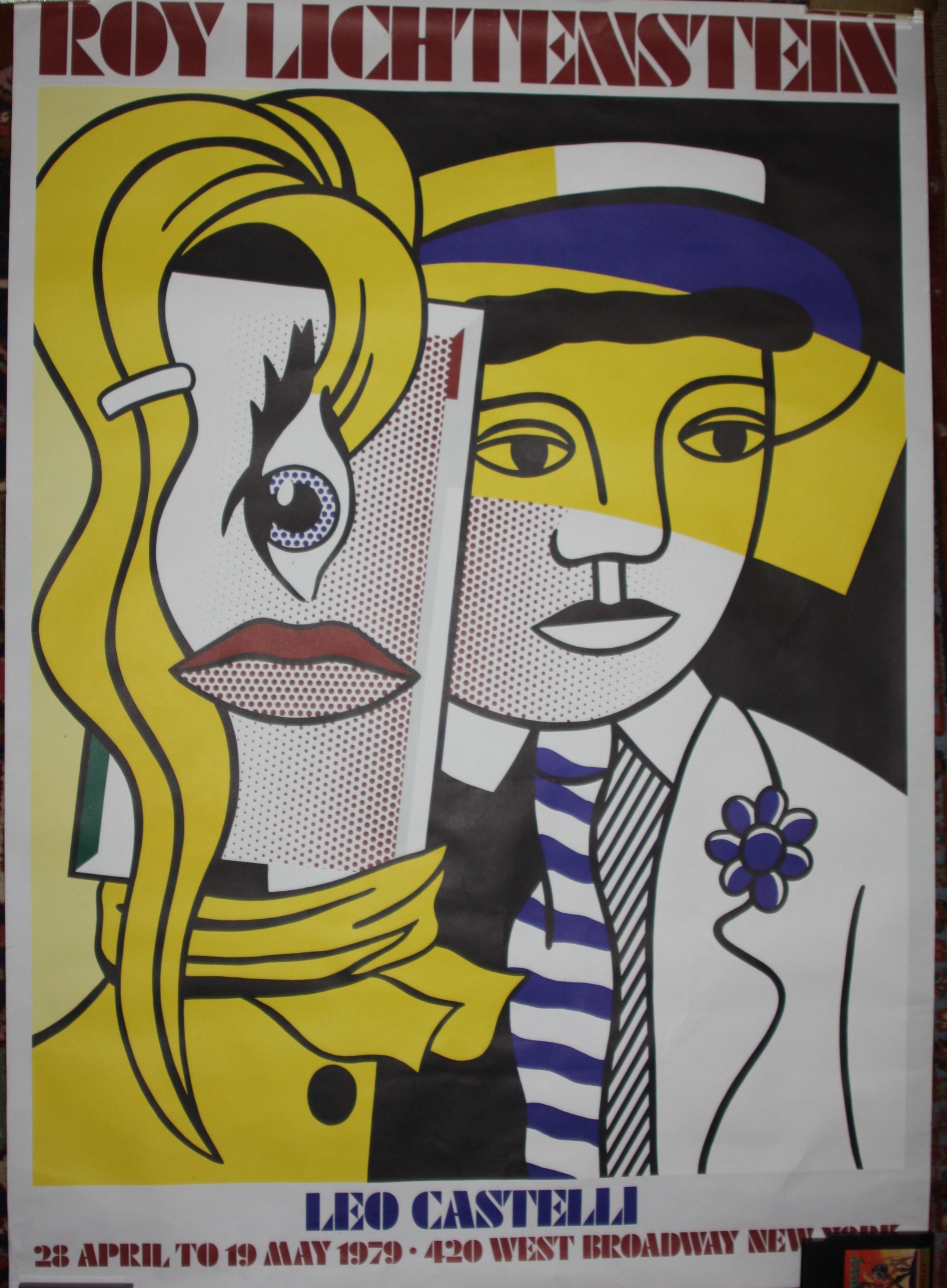 An Original Roy Lichtenstein Poster with signed transport roll