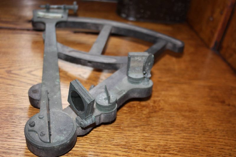 A 19th century brass sextant