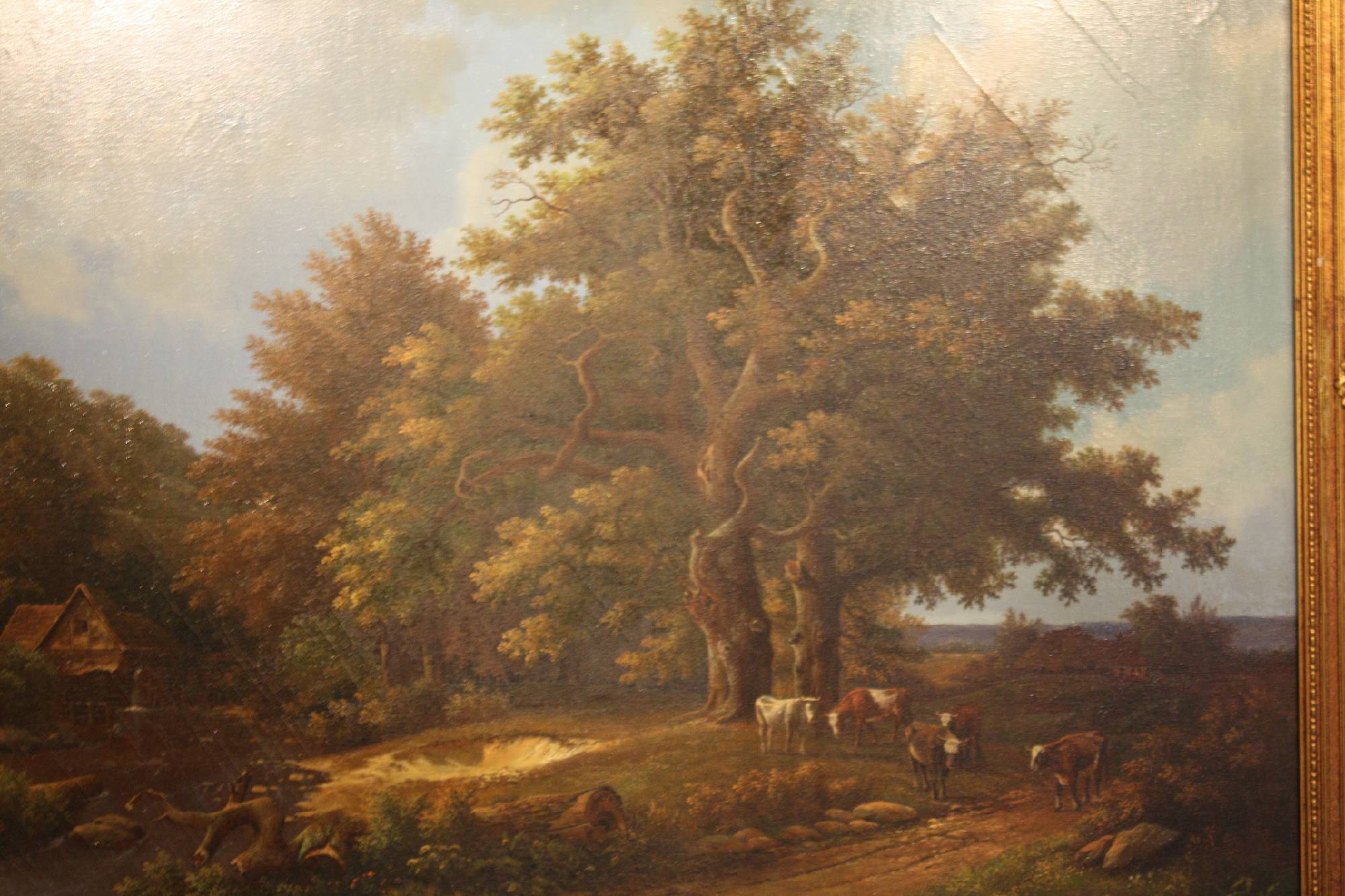 Large romantic landscape painting, signed Carl Spitzler (20th century.)