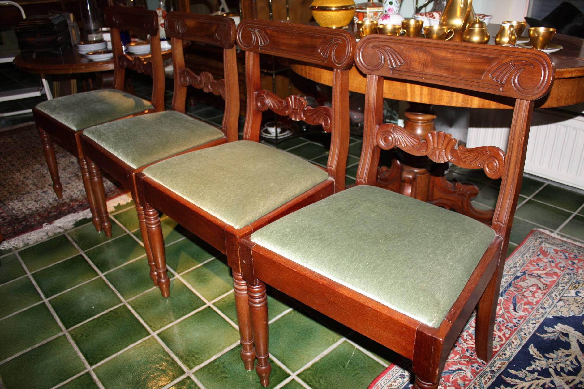 4 antique mahogany 19th century chairs