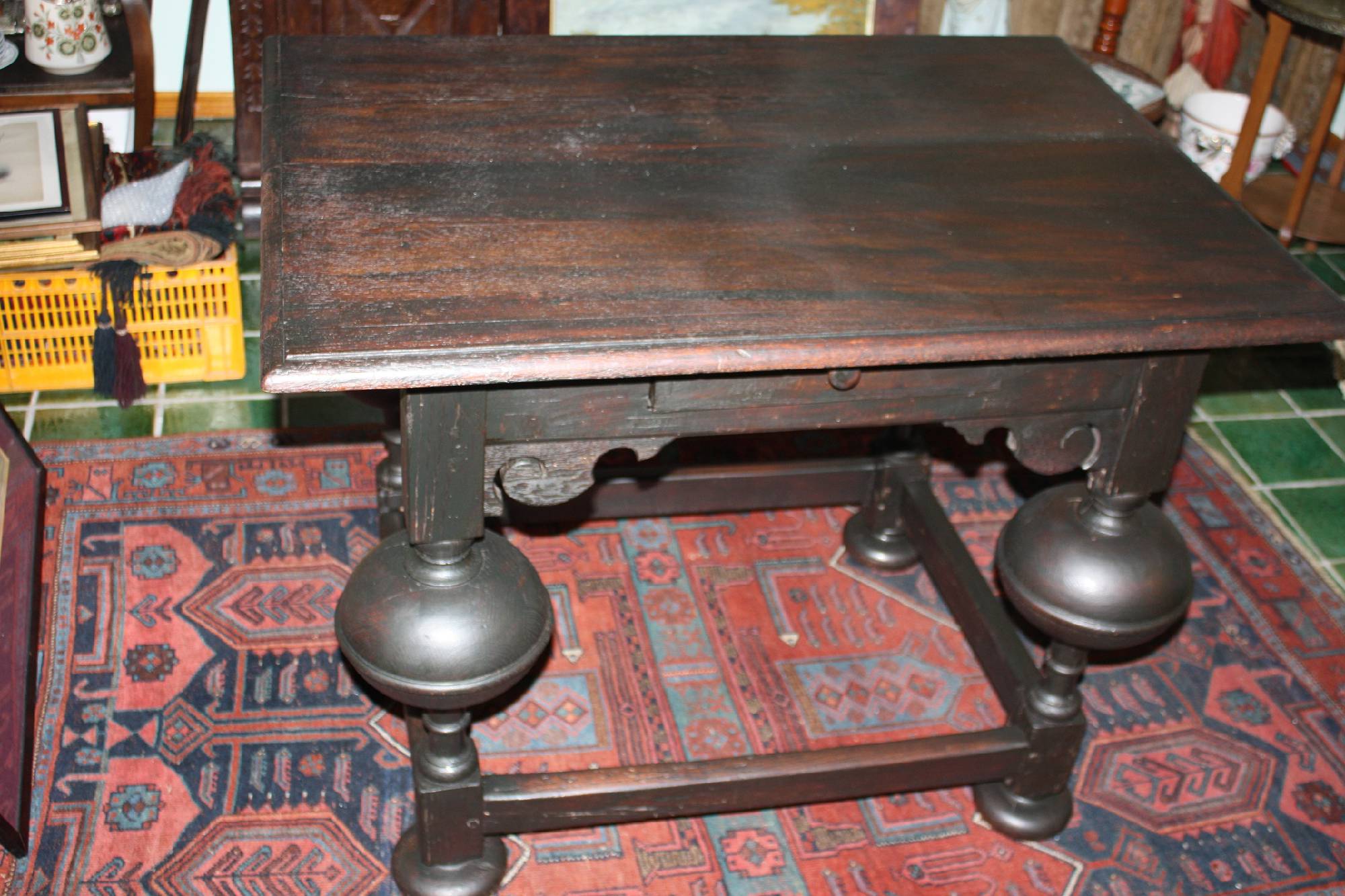 18th century oak wood baroque center table