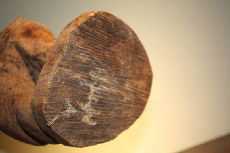 A rare wooden handcarved African tribal Ewe, Togo figure of a thinking man