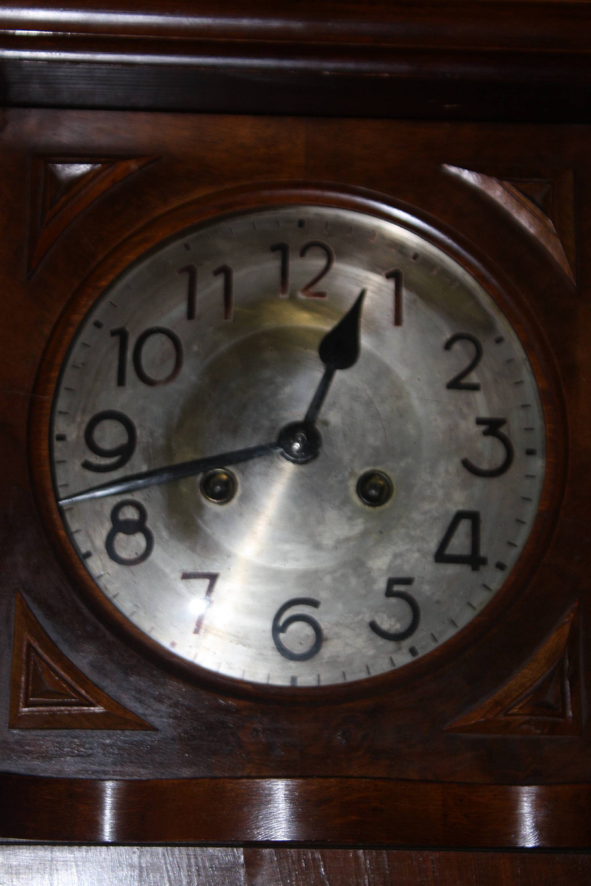 Antique German 1900 mahogany case pendulum wall clock